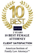 10 Best Female Attorney - American Institute of Family Law Attorneys badge
